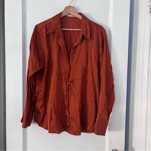 Abercrombie Silk Rust Button Down